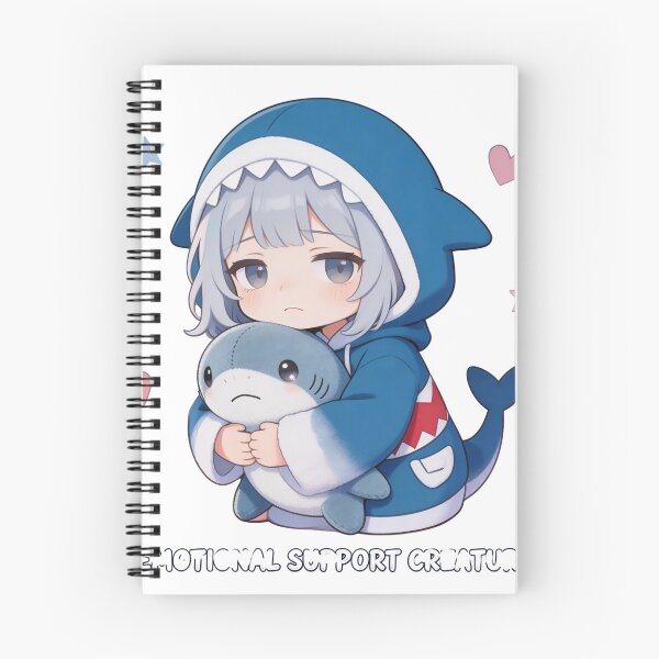 Item preview, Emotional Support Creature – Plush Shark and Tired Girl designed and sold by Panda LuL Art.