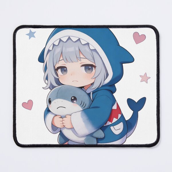 Item preview, Emotional Support Creature – Plush Shark and Tired Girl designed and sold by Panda LuL Art.