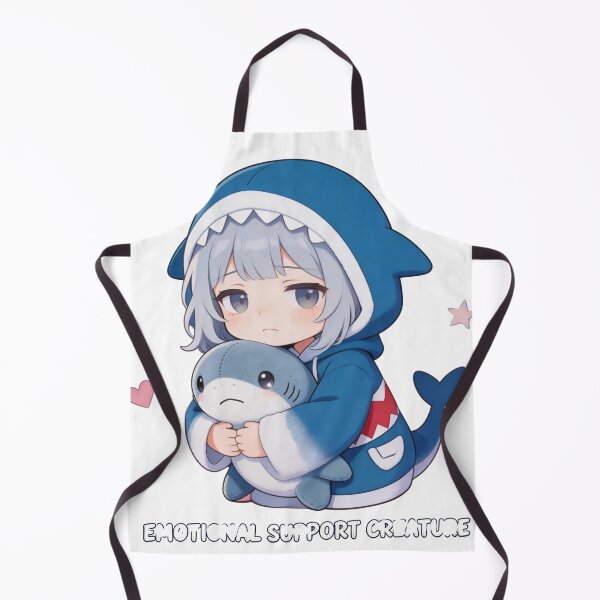 Item preview, Emotional Support Creature – Plush Shark and Tired Girl designed and sold by Panda LuL Art.