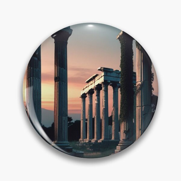 Item preview, Abandoned Temple Interior — Romantic Ruins Classical Architecture Print designed and sold by semenol.