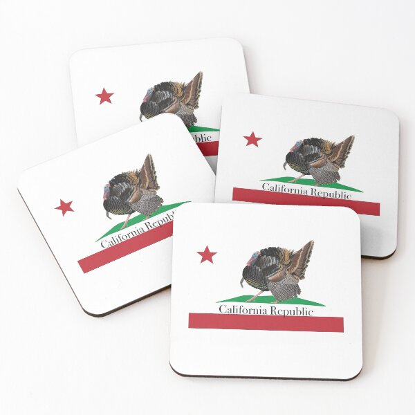 Item preview, A Wild Turkey Struts Across the California Bear Flag designed and sold by Wild DeZigns .
