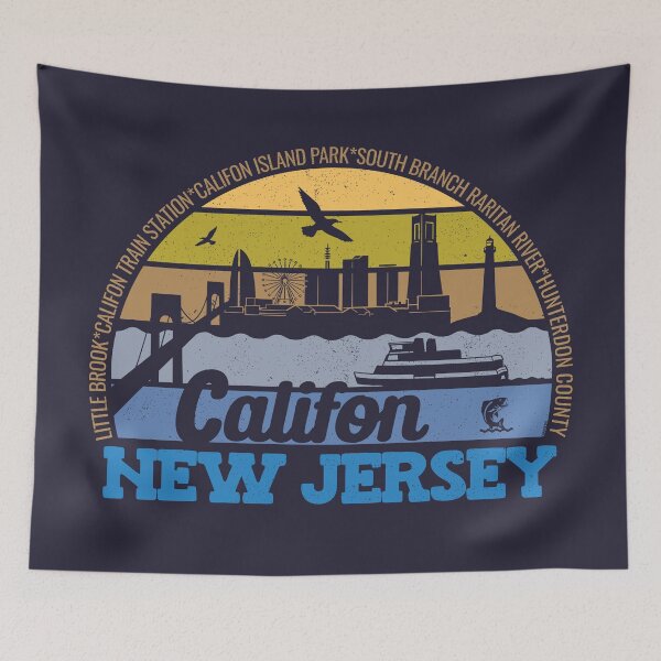 Item preview, Califon New Jersey Sunset Retro Vintage Local Pride Logo designed and sold by CRHPOD20.
