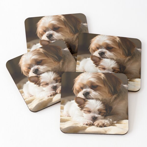 Item preview, Pensive Shih Tzu Mother and Sleeping Puppy designed and sold by Glimmersmith.