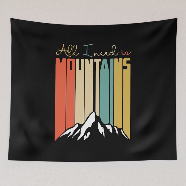 Item preview, All I Need Is Mountains – Vintage Hiking & Outdoor Adventure Design designed and sold by ArcticFoxStudio.