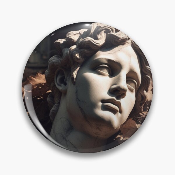 Item preview, Fallen Marble Head on Stone Floor — Classical Decay Art Print designed and sold by semenol.
