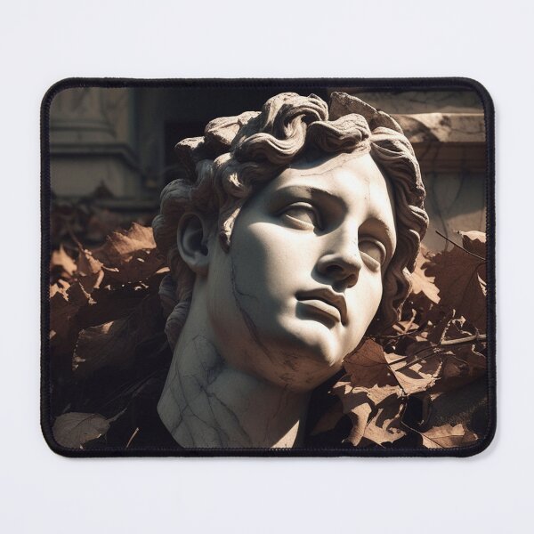 Item preview, Fallen Marble Head on Stone Floor — Classical Decay Art Print designed and sold by semenol.
