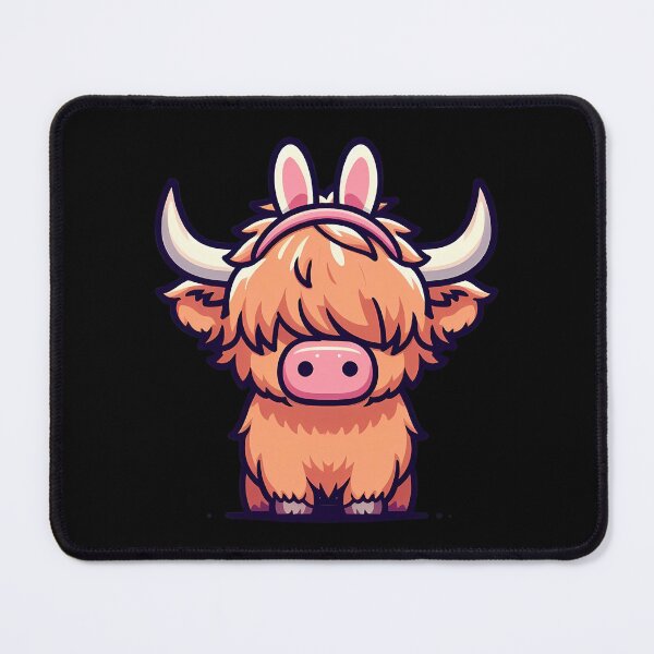 Item preview, Cute Highland Cow with Bunny Ears - Easter Heifer designed and sold by GREENZ0NE.