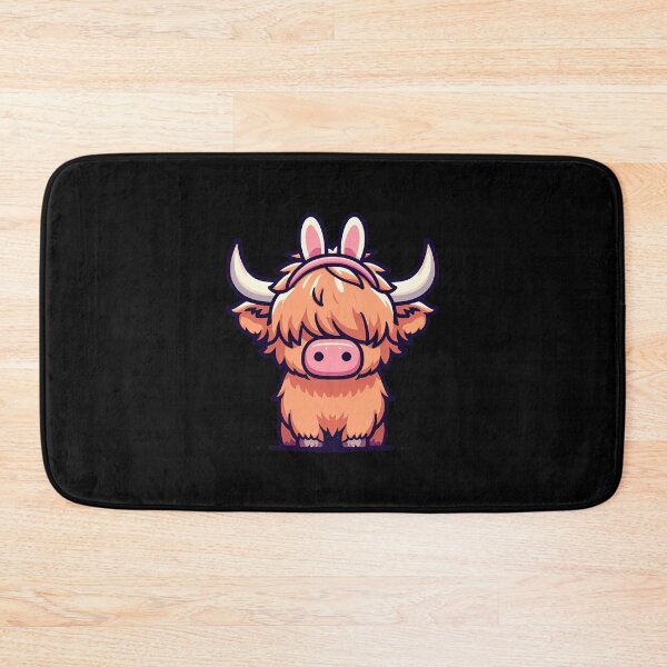 Item preview, Cute Highland Cow with Bunny Ears - Easter Heifer designed and sold by GREENZ0NE.