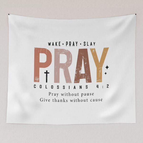 Item preview, Wake Pray Slay Christian Design – Colossians 4:2 Scripture Graphic for Faith Apparel designed and sold by Saxon Designs.