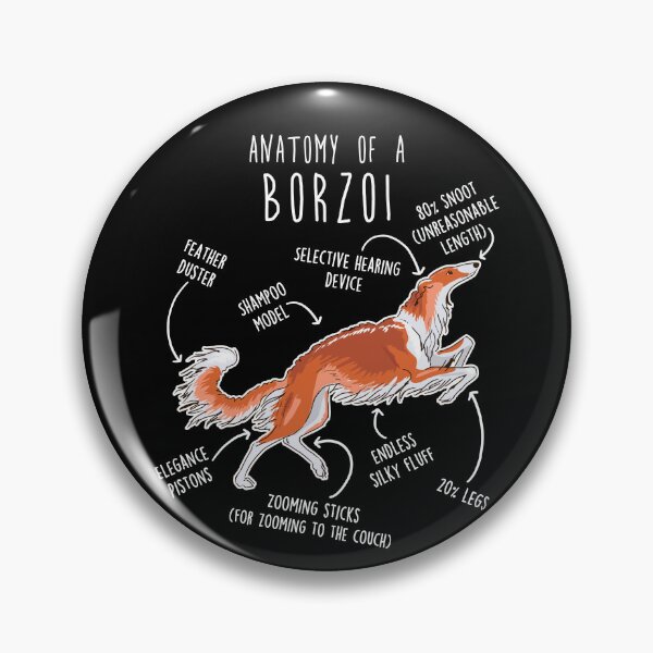 Item preview, Red Borzoi Dog Anatomy designed and sold by Clara Hollins.