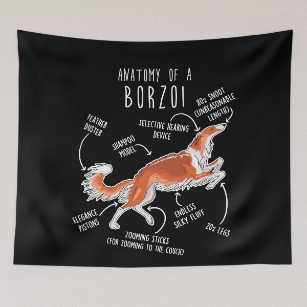 Item preview, Red Borzoi Dog Anatomy designed and sold by Clara Hollins.