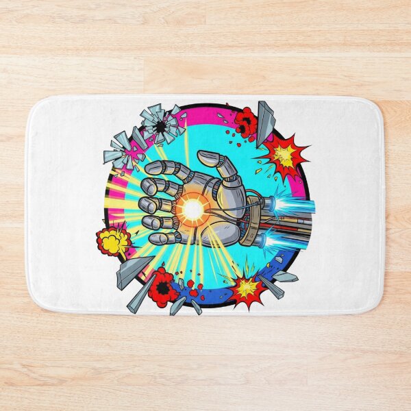 Item preview, Cyberpunk Robot Hand Blast – Neon Pop Art Sci‑Fi Illustration designed and sold by Dzblack.