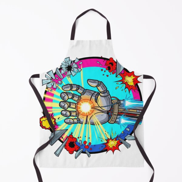 Item preview, Cyberpunk Robot Hand Blast – Neon Pop Art Sci‑Fi Illustration designed and sold by Dzblack.