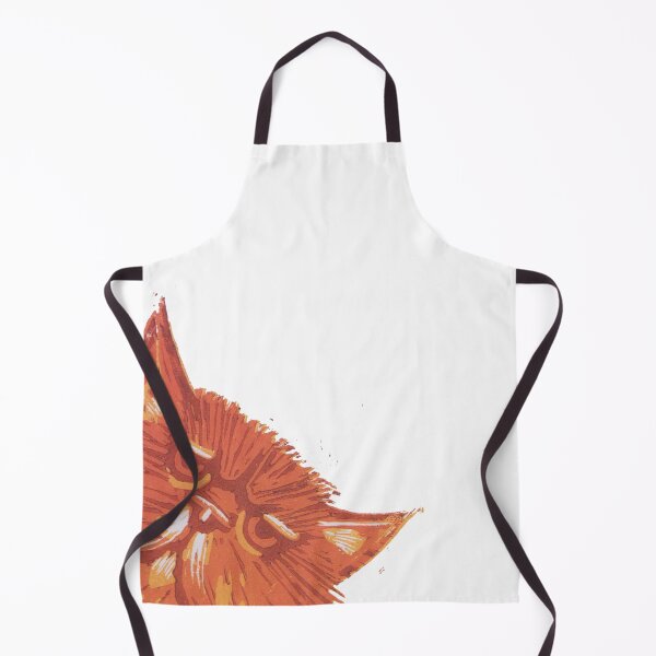 Item preview, Grumpy ginger cat linocut print designed and sold by puzzlegifts.
