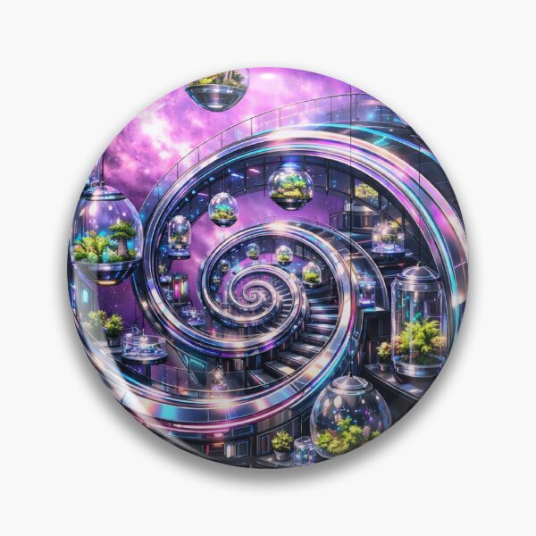 Item preview, Fibonacci Space Laboratory - Galactic Botanical Tech Poster designed and sold by LuxeBuzz.