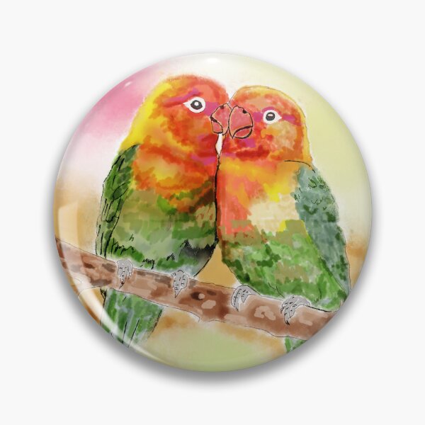 Item preview, Pájaros del amor de colores en la rama de un árbol designed and sold by PallaviS.