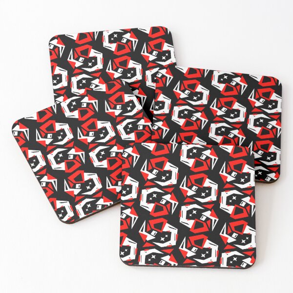 Item preview, Abstract Schematic - Random Red White Vector Circuitry and Geometric sharp HUD Pattern  designed and sold by The Nomadic Designs.