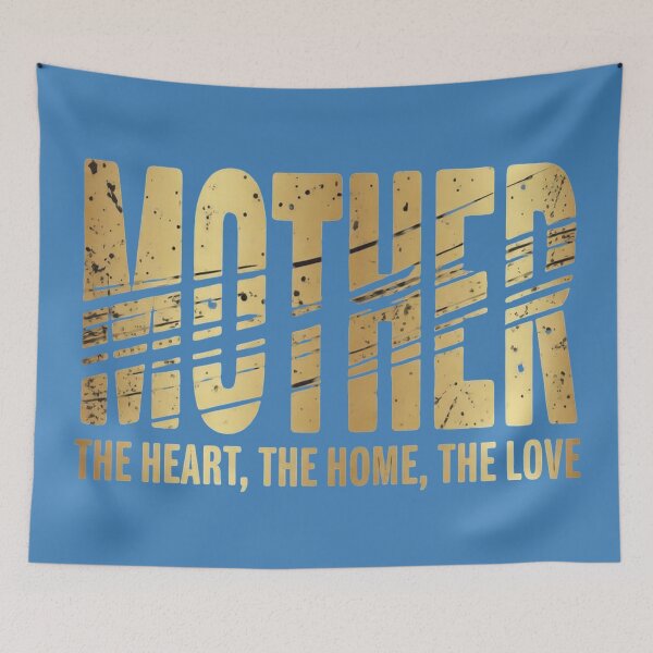 Item preview, Mother: The Heart, The Home, The Love – Distressed Gold Luxury Typography designed and sold by InkWeaveShop.