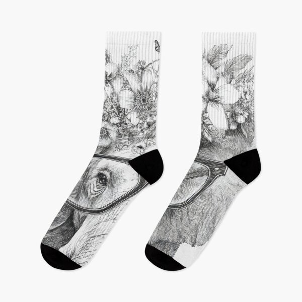 Item preview, Elephant with flowers and glasses designed and sold by anytka.