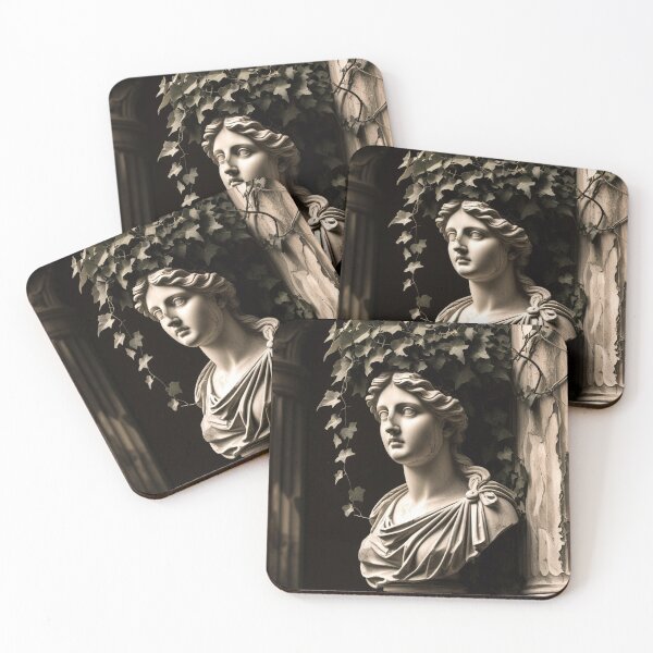 Item preview, Marble Muse Statue in Shadow — Romantic Ruins Sculpture Wall Art designed and sold by semenol.