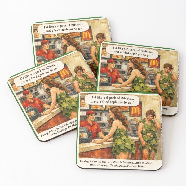 Item preview, Adam & Eve’s McDonald’s Cravings – Funny Fast‑Food Cartoon designed and sold by Rick London Gifts.