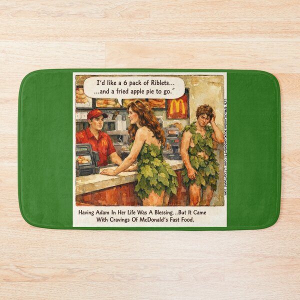 Item preview, Adam & Eve’s McDonald’s Cravings – Funny Fast‑Food Cartoon designed and sold by Rick London Gifts.