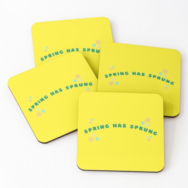 Item preview, Spring Has Sprung Flowers Text Green Stickers Prints Posters Wall Art Magnet Home Coffee Cup Decoration TShirt Stationary Notebook Magnet Hat Kitchen Work School Office Redbubble Shop designed and sold by Saritas Boutique Shop.