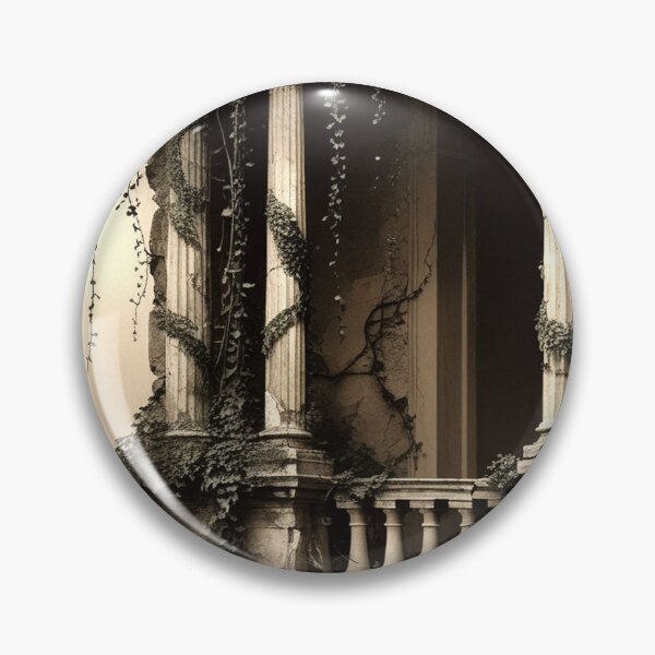 Item preview, Crumbling Balcony Over Void — Dark Academia Romantic Ruins Print designed and sold by semenol.