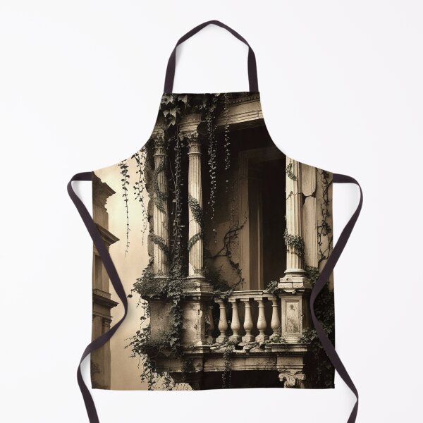 Item preview, Crumbling Balcony Over Void — Dark Academia Romantic Ruins Print designed and sold by semenol.