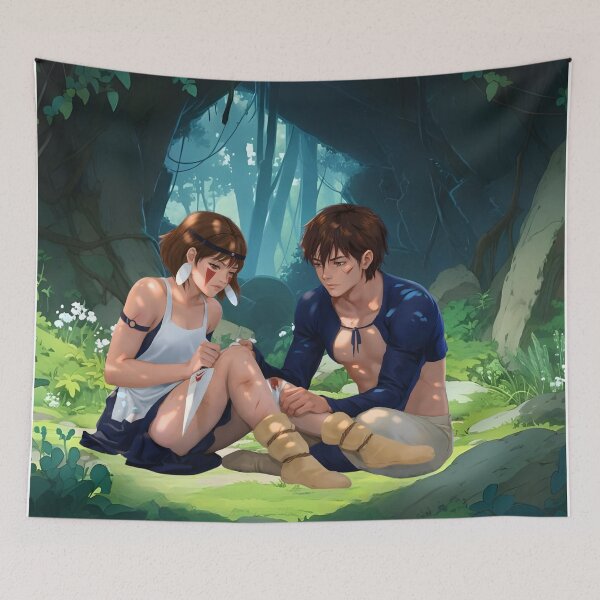 Item preview, Princess Mononoke - San & Prince Ashitaka  designed and sold by Bikash-A7.