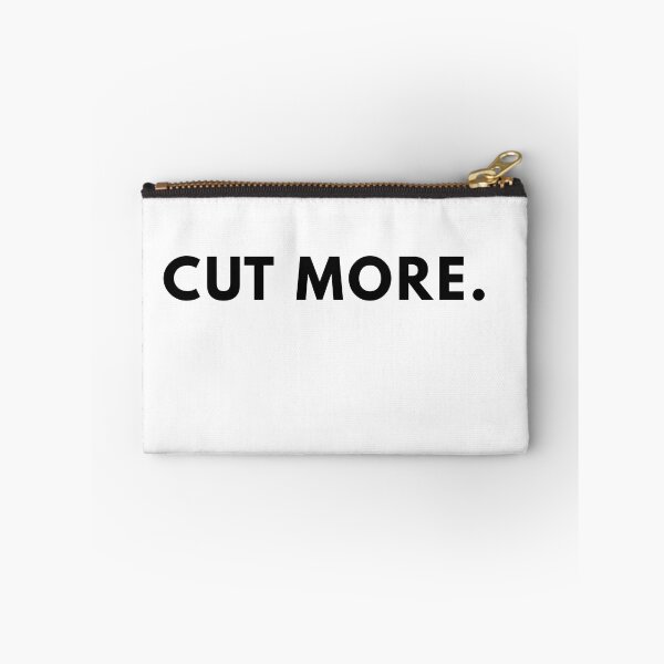 Item preview, Cut More – Minimalist Writer Humour Typography Poster designed and sold by PKDWriterMerch.