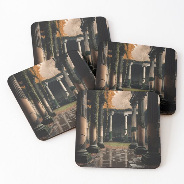 Item preview, Ruined Courtyard After Rain — Romantic Ruins Architectural Print designed and sold by semenol.