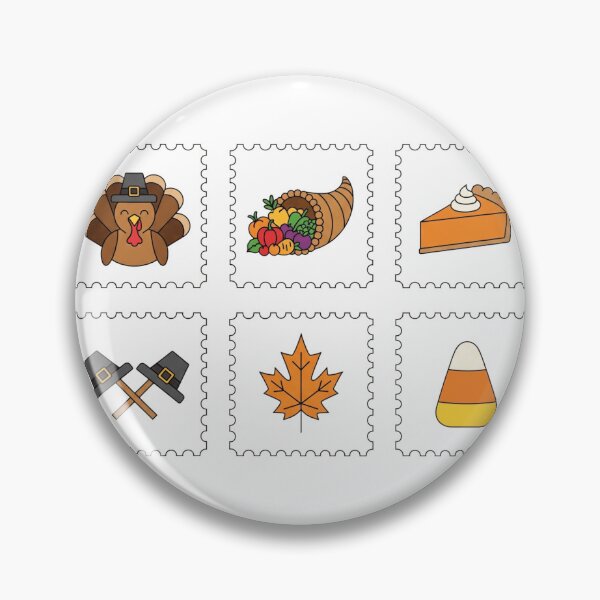 Item preview, Thanksgiving Harvest: Seasonal Postage Stamp Icons designed and sold by Tw1nsAIArt.