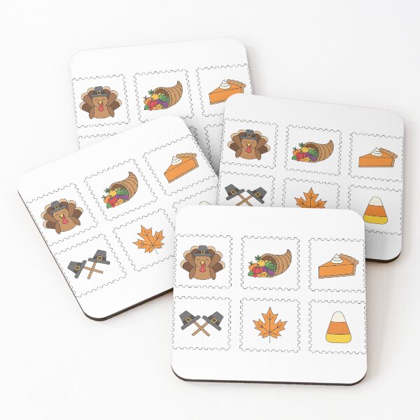 Item preview, Thanksgiving Harvest: Seasonal Postage Stamp Icons designed and sold by Tw1nsAIArt.