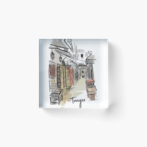 Item preview, Tanger | Tanger Morocco Sepia Sketch Art | Vintage Medina Street designed and sold by JessArty ⭐⭐⭐⭐⭐.