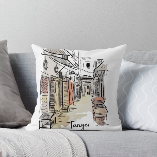 Item preview, Tanger | Tanger Morocco Sepia Sketch Art | Vintage Medina Street designed and sold by JessArty ⭐⭐⭐⭐⭐.