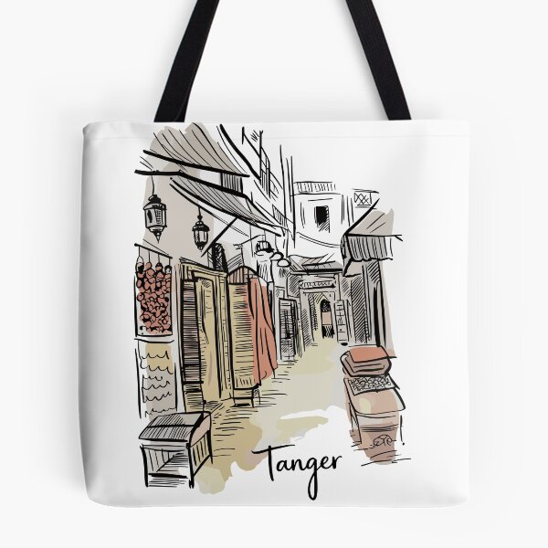 Item preview, Tanger | Tanger Morocco Sepia Sketch Art | Vintage Medina Street designed and sold by JessArty ⭐⭐⭐⭐⭐.