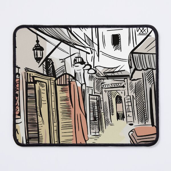 Item preview, Tanger | Tanger Morocco Sepia Sketch Art | Vintage Medina Street designed and sold by JessArty ⭐⭐⭐⭐⭐.