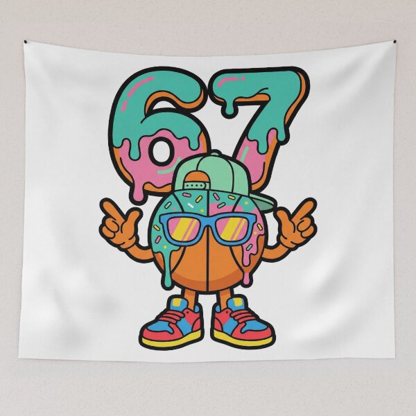 Item preview, Playful Donut Drip Basketball 67 Cartoon designed and sold by ArtDesignTp.