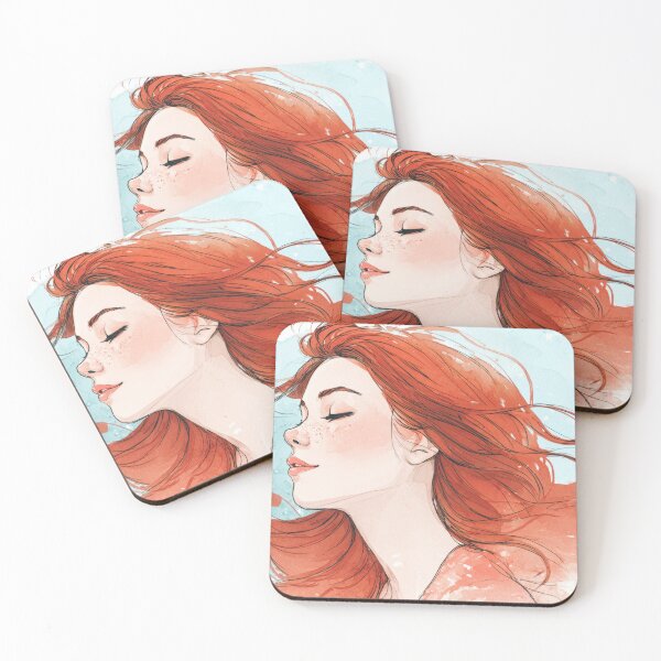Item preview, Woman with red hair in soft wind designed and sold by anytka.