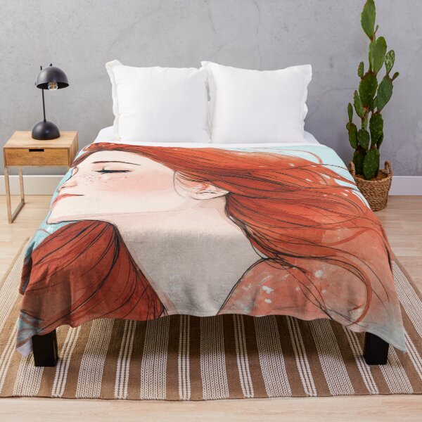 Item preview, Woman with red hair in soft wind designed and sold by anytka.