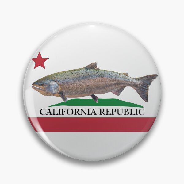 Item preview, California Republic Flag featuring a California Spring Run Chinook Salmon designed and sold by Wild DeZigns .