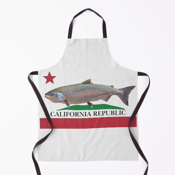 Item preview, California Republic Flag featuring a California Spring Run Chinook Salmon designed and sold by Wild DeZigns .