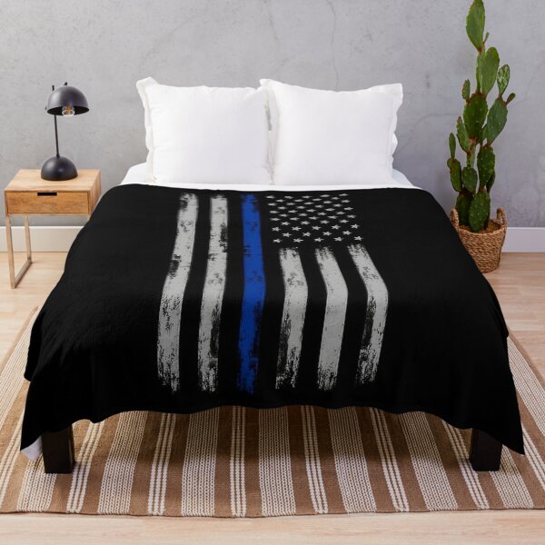 Item preview, American Police Flag - Thin Blue Line designed and sold by SmackBurgers.