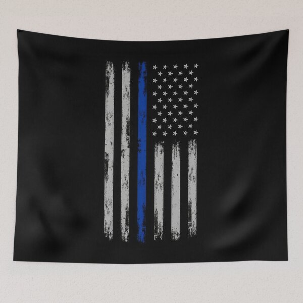 Item preview, American Police Flag - Thin Blue Line designed and sold by SmackBurgers.
