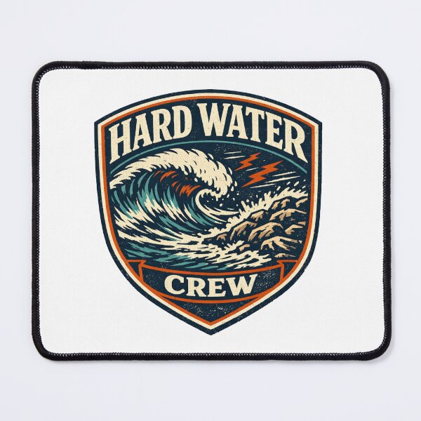 Item preview, Hard Water Crew Surf Sticker – Vintage Gulf Coast Wave & Jetty Decal designed and sold by Fierce Wave Supply Co..