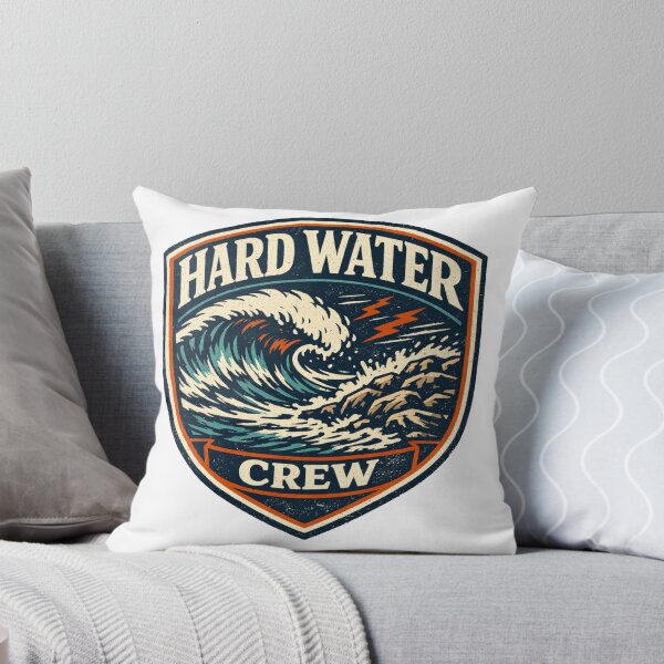 Item preview, Hard Water Crew Surf Sticker – Vintage Gulf Coast Wave & Jetty Decal designed and sold by Fierce Wave Supply Co..