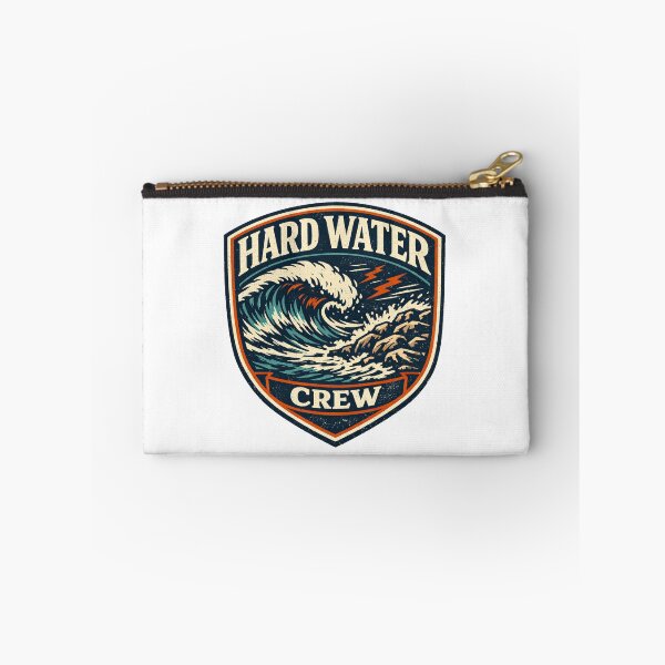 Item preview, Hard Water Crew Surf Sticker – Vintage Gulf Coast Wave & Jetty Decal designed and sold by Fierce Wave Supply Co..
