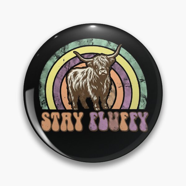Item preview, Stay Fluffy Highland Cow - Retro 70s Scottish Coo Vintage Graphic designed and sold by Loom on the Loch.