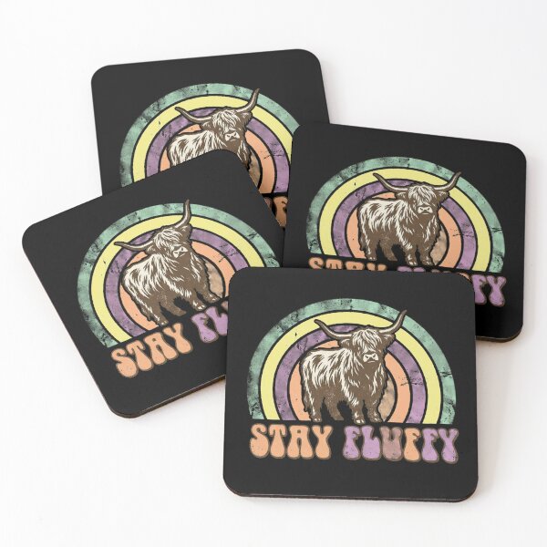 Item preview, Stay Fluffy Highland Cow - Retro 70s Scottish Coo Vintage Graphic designed and sold by Loom on the Loch.